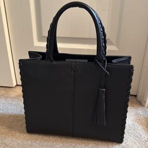 Black Structure Leather Handbag